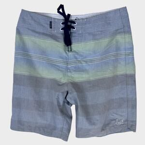 Lost S.C. Enterprises CA Mens Size 32 Board Shorts Blue Gray